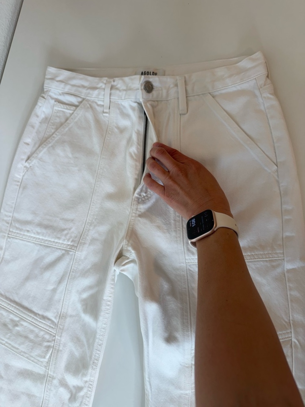Agolde Cooper Cargo Straight Leg
Jeans White Sz 27 - Picture 9 of 16